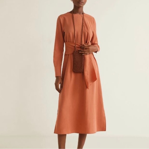 Mango | Dresses | Mango Suit Dress Sand Dusty Orange Color Size 2 | Poshmark